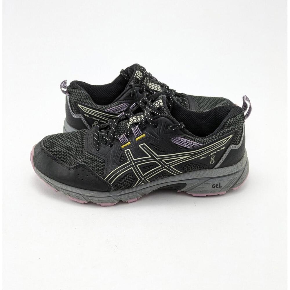 Womens ASICS Gel-Venture 8 Black Gray Athletic Running Shoes F580921 Size 7